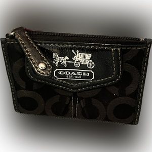 COACH canvas and leather cardholder with Zipper